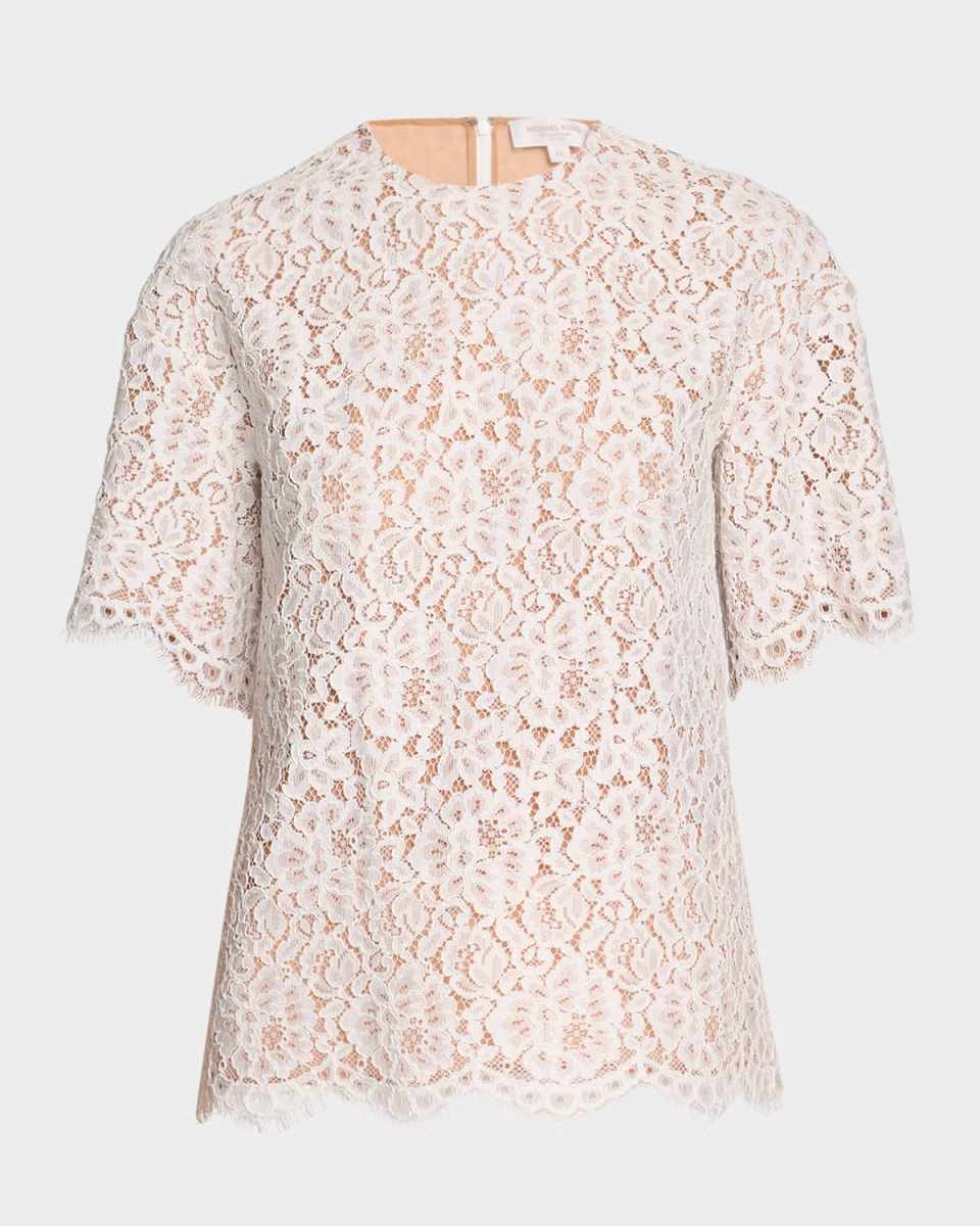 Lace Oversized Crewneck T-Shirt